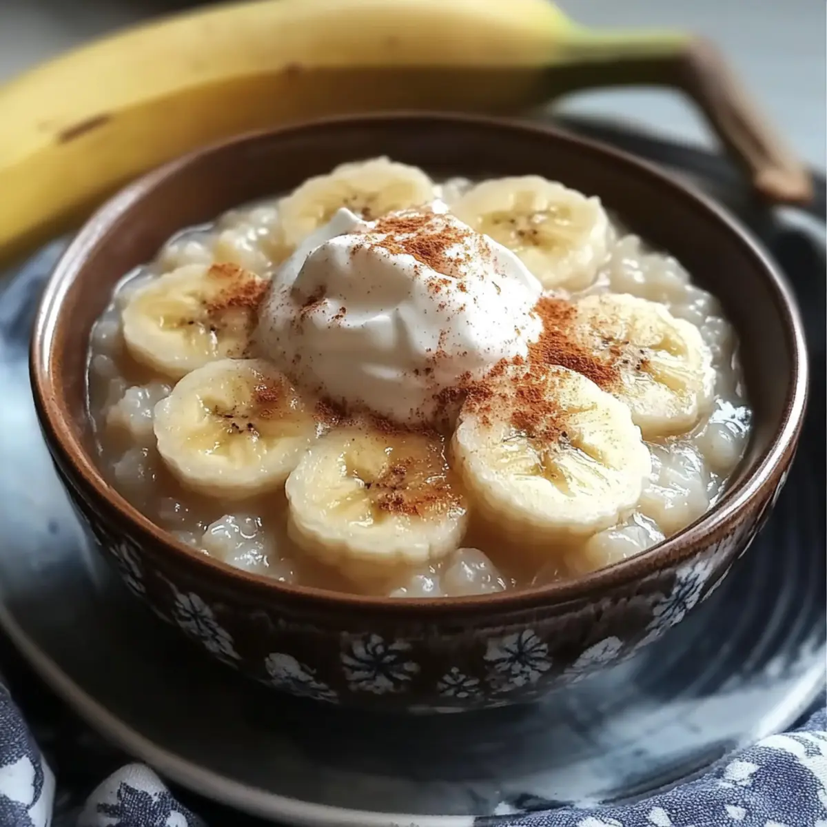 Japanese Banana Rice Pudding