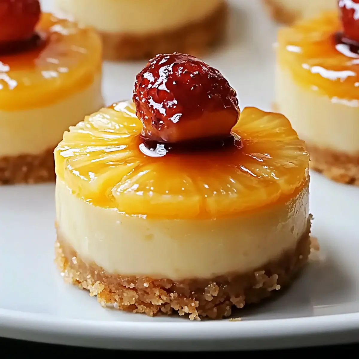 Mini Pineapple Upside-Down Cheesecakes