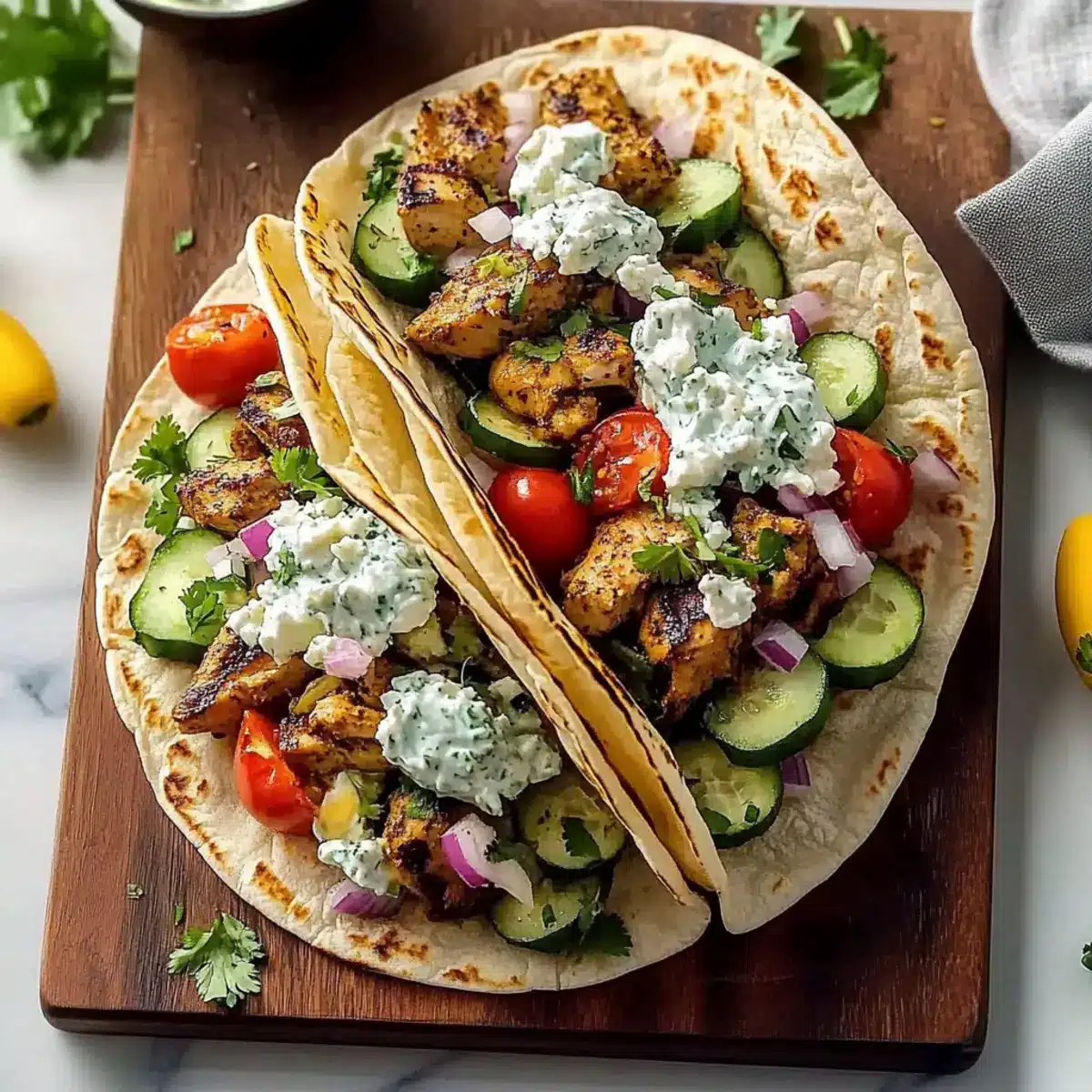 Grilled Mediterranean Chicken Tacos